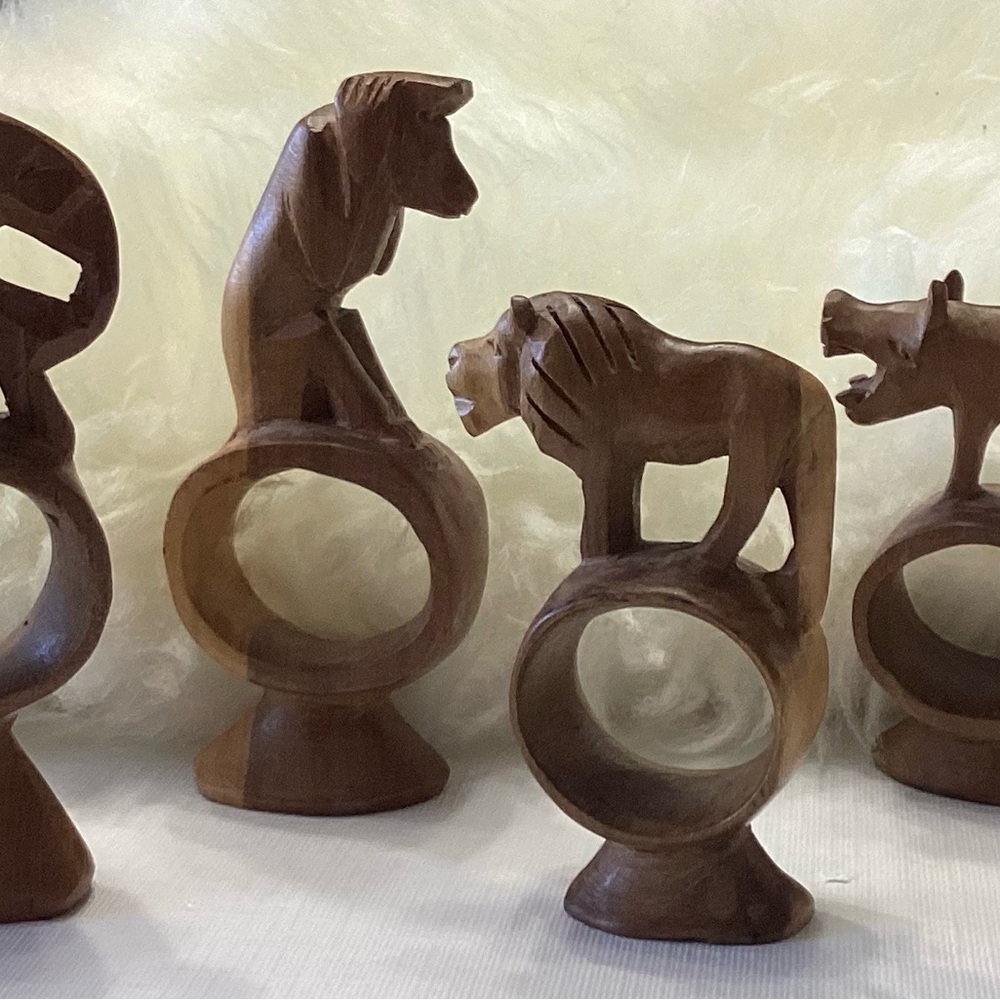 Handcrafted Wooden Animal Napkin Rings